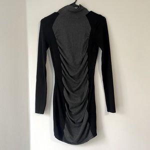 Express Black And Grey Mini Dress Long Sleeves Two Toned Casual Size Small